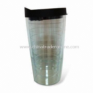 450mL Double Wall Plastic Cup, New Design, Customized Designs are Accepted