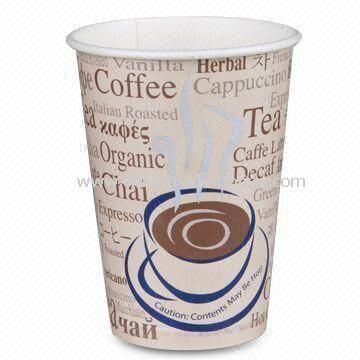 Disposable Paper Cup, Ideal for Hot Drinks, with Single Wall, Double PE, and Flexo Two-color Prints