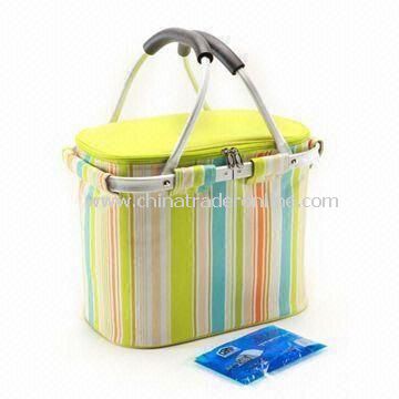 Picnic Cooler Basket, Attractive Stripe Design, Convenient for Outdoor Events