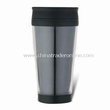 Plastic Mug with Transparent Color Outer, Suitable for Travel Use from China