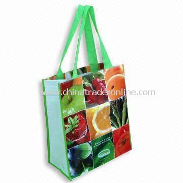 PP Woven Shopping Bag with Fruit Design Print, Customs Designs are Accepted