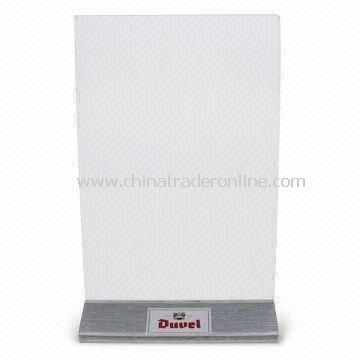 Table Tent/Menu Stand with Heat Transfer Printing, Suitable for Advertisement and Display