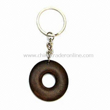 Fancy Keychain, Made of Alloy and Wood, Nickel-free, Customized Designs are Accepted from China