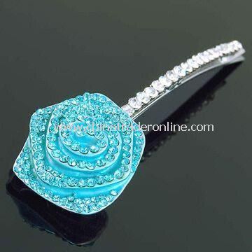 Fashionable Hair Clip, Customized Designs are Accepted, Made of Rhinestones and Enamel from China