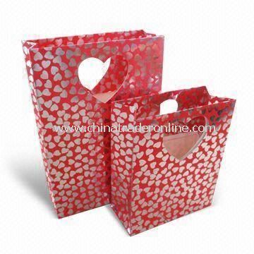 Fashionable Paper Gift Bags for Valentines Day or Promotional, Eco-friendly, 4-color CMYK Printing from China