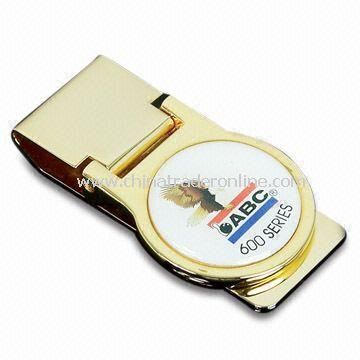 Gold-plated Metal Money Clip, Customized Designs are Welcome from China