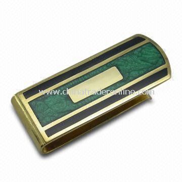 Money Clip, Made of Iron, Brass and Zinc Alloy, Various Logos Available and Epoxy Optional