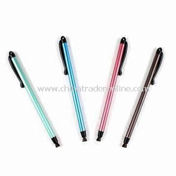 Stylus with Brush for Apples iPad/iPhone/iPod, with Slim Outlook, Soft Silicone Tip and Brush