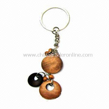 Wooden Keychain, Customized Designs and Sizes are Accepted, Nickel-free from China