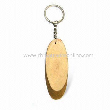 Wooden Keychain, Lead- and Nickel-free, Bulk Orders are Welcome