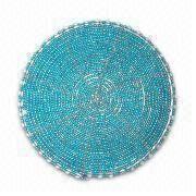 Glass Beaded Wired Coaster, Available in Various Colors and 4 Inches Diameter from China