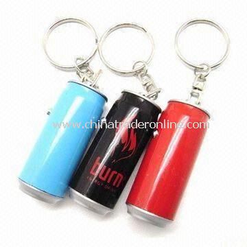 Mini LED Keychain with Tin Shape, Perfect for Promotion Gifts from China