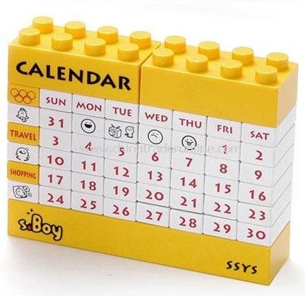 Building block Calendar Creative Calendar 4 color Good gift Memorandum function Wholesale