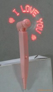 LED flash the word fans pens stationery promotional light LED mini fan flashing gifts from China