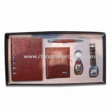 Notebook Set, Includes Pen, Wallet, Watch and Keychain, Suitable for Meeting Situations