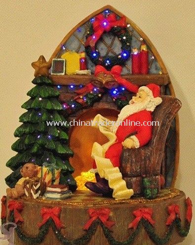 Resin Santa Merry Xmas LED Music Box Christmas Gifts Christmas Decoration from China