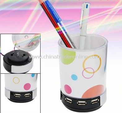 Stylish USB 2.0 Hub Speaker Pen Holder LED Light from China