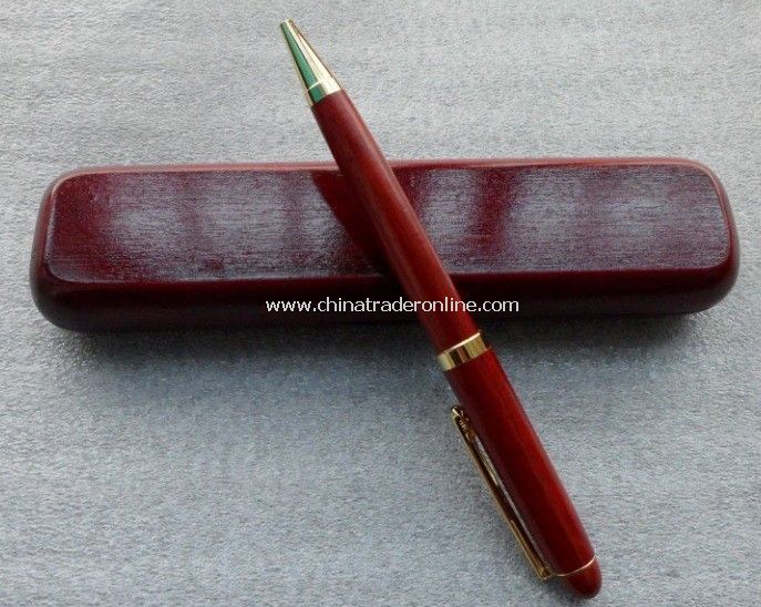 wooden pen box+wooden ball pen rose wood for gift set,can make your Logo