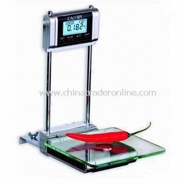 Electronic Hanging Kitchen Scale, with Blue LCD Backlight, Room Thermometer and Alarm Timer from China