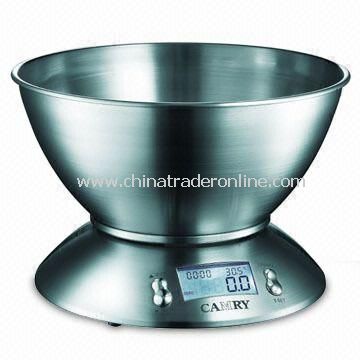 Full Stainless Steel Electronic Kitchen Scale, with Temperature Thermometer Function from China