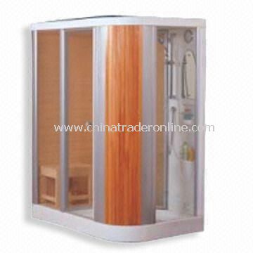 Wooden Sauna House, Composed of Shower Cubicle, Screen Door,Shower Tray,Sauna,Sliding Bar and Mirror from China