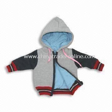 Babies Jacket with 4 x 4 Ribs at Bottom and Cuffs, Customized Designs and Samples Acctepted from China