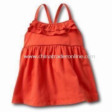 Babies T-shirt/Tees/Top in Orange Color, Made of Cotton Material from China