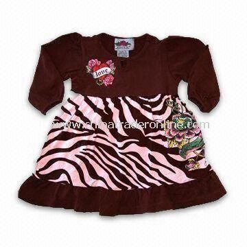 Baby Dress, Made of 100% Cotton, Various Embroideries are Available