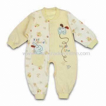 Comfortable Baby Romper, Made of 100% Cotton, Customized Designs, Fabrics and Logos are Welcome