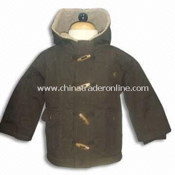 Cotton Babies Jacket, Wooden Button in Front Placket from China