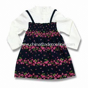 Printed Baby Long-sleeved Dress, Measures 110 to 150cm, Made of Polycarbonate from China