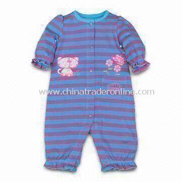 Soft Baby Romper, Made of 100% Cotton, Customized Designs, Fabrics, and Logos are Welcome