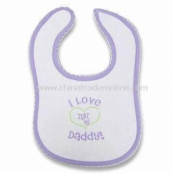 100% cotton Interlock Baby bib with embroidery and Interlayer in Various Colors, Designs and Sizes