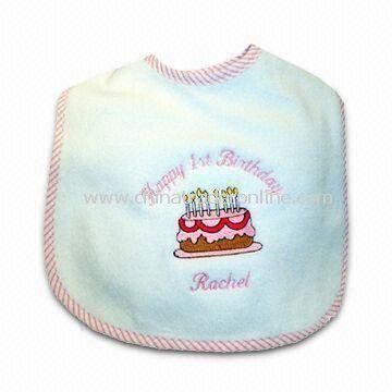 Baby Bib, Customized Styles, Colors, and Sizes are Welcome, Made of Towel Fabric from China