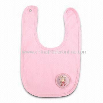 Baby Bib in Pink Color, Made of 100% Cotton, Small Orders are Welcome from China