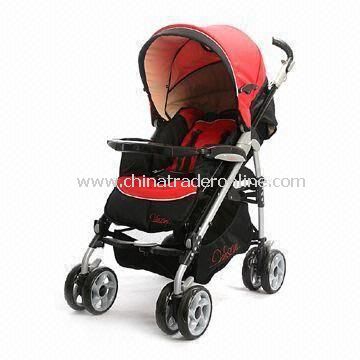 Baby Stroller with Large Storage Basket, Made of Aluminum Frame