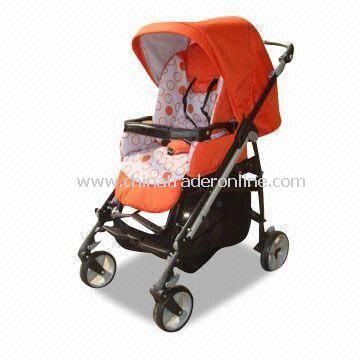 Baby Stroller with Large Storage Basket and Secondary Locking Device from China