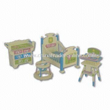 Miniature Furniture, Composed of Baby Walker Toy, Baby High Chair Toy and Baby Furniture Toy