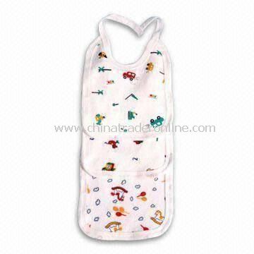 White Baby Bib, Customized Materials, Colors, Sizes, and Logos are Accepted from China