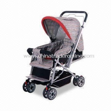 Baby Stroller with Three Position Adjustable Backrest, Can be Adjusted to Flat from China