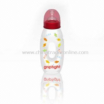 Baby Feeding Bottle with Capacity of 250ml, Made of PC, Various Colors and Printings are Available from China