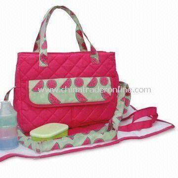 Diaper Carry Bag, Made of Printed 70D Polyester and Textured Fabric