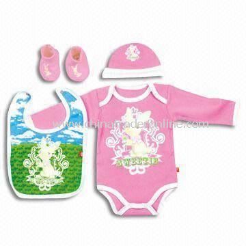 Baby Gift Set, Includes Blanket, Gloves, Shoes and Hat, Made of Cotton