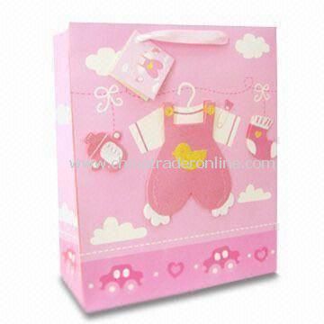Paper Gift Bag, Eco-friendly, Fashionable Design, Used for Baby Products and Birthday