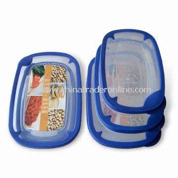 3-piece Food Storage Containers, Various Shapes are Available