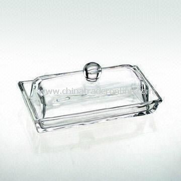 Butter Dish Made of Glass Available in Different Colors, OEM Orders are Welcome