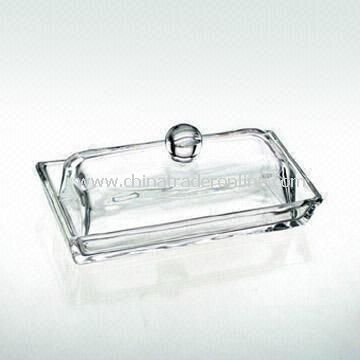 Butter Dish Made of Glass Available in Different Colors, OEM Orders are Welcome from China