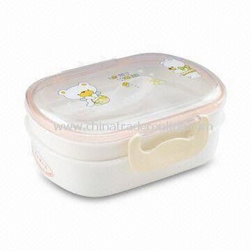 Food Storage, Made of PP and PS, Including 1 Spoon and 1 Pork with 2-level canteen