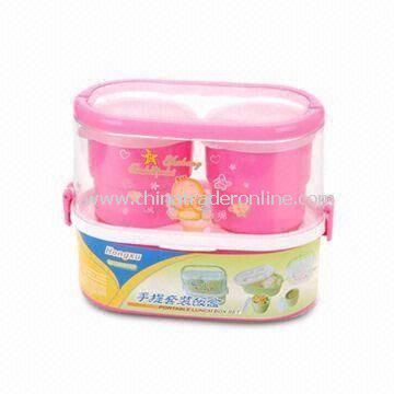 Plastic Canteen, Maed of PP, Including 2 Individual Cups with Lids, Microwave Safe from China