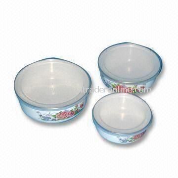 Storage Bowls with Plastic Cover, Measures 12 to 16cm